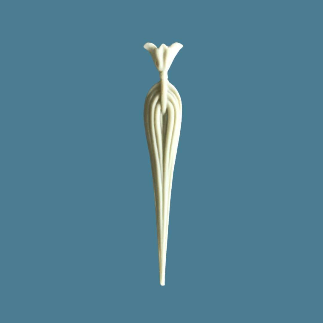 D1 Scandinavian Drop, a simple elongated Efex flexible moulding drop with a tulip top and fluted body tapering to a point