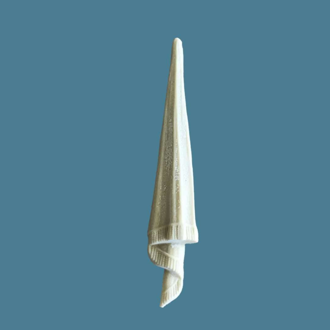 D18 Federal Swag Drop, an Efex flexible moulding drapery tail with a fringed band and curled end, used to finish the ends of swags