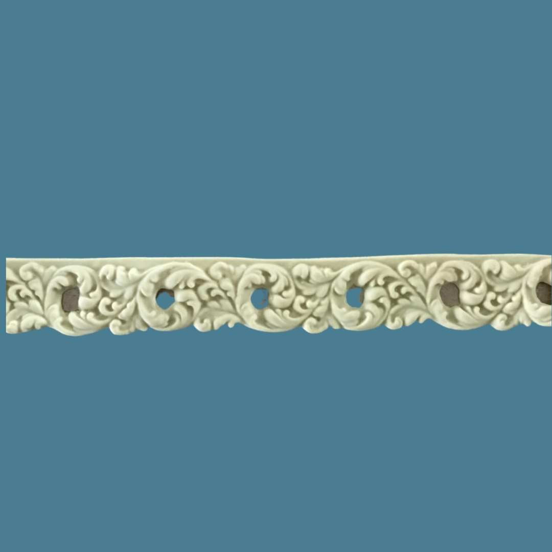 T13 French Flowers Trim, Efex flexible moulding with richly carved scrolling foliage and flower heads in a French design