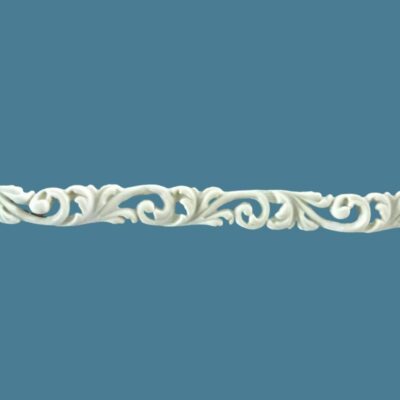 T28 French Floral Trim, Efex flexible moulding with delicate open-work leafy scrolls and tiny flowers in a French style