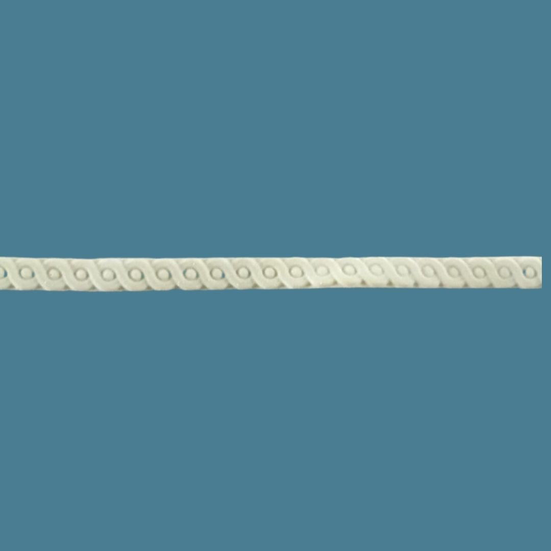 T42 Small Art Deco Efex flexible moulding trim, a narrow strip with a repeating Art Deco wave and loop pattern